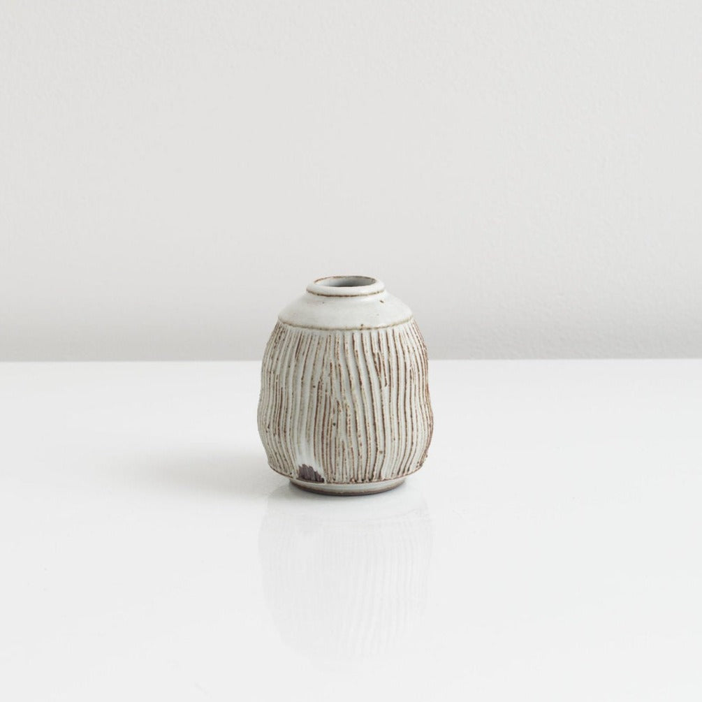 Brown Jar with White Glaze