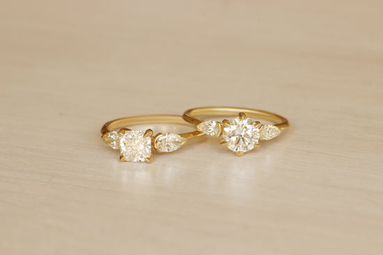 Bosc Ring / Lab Round & Side Pear Diamonds