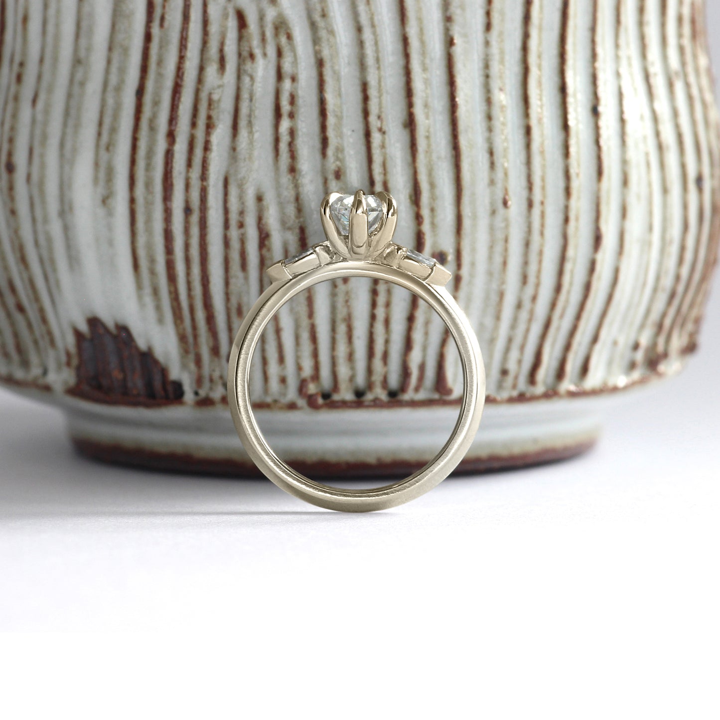 Lifestyle side profile view of Wythe Ring Oval Natural Diamond 1.01ct by Goldpoint