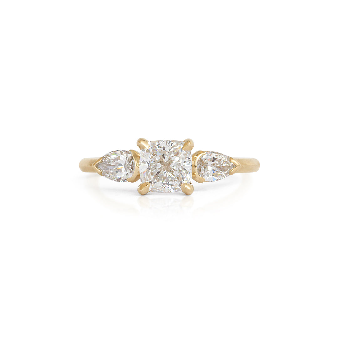 Load image into Gallery viewer, Bosc Ring / Lab Cushion &amp;amp; Side Pear Diamonds
