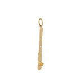 Side view of Fancy Butter Knife Charm / Princess Cut Sapphire by Oxbow Designs
