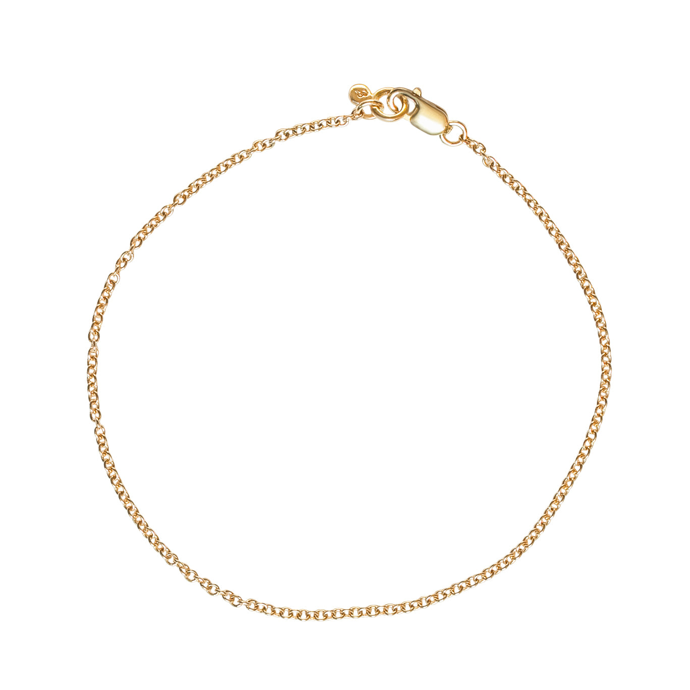 Front view of Cable Chain Bracelet by Goldpoint Jewelry