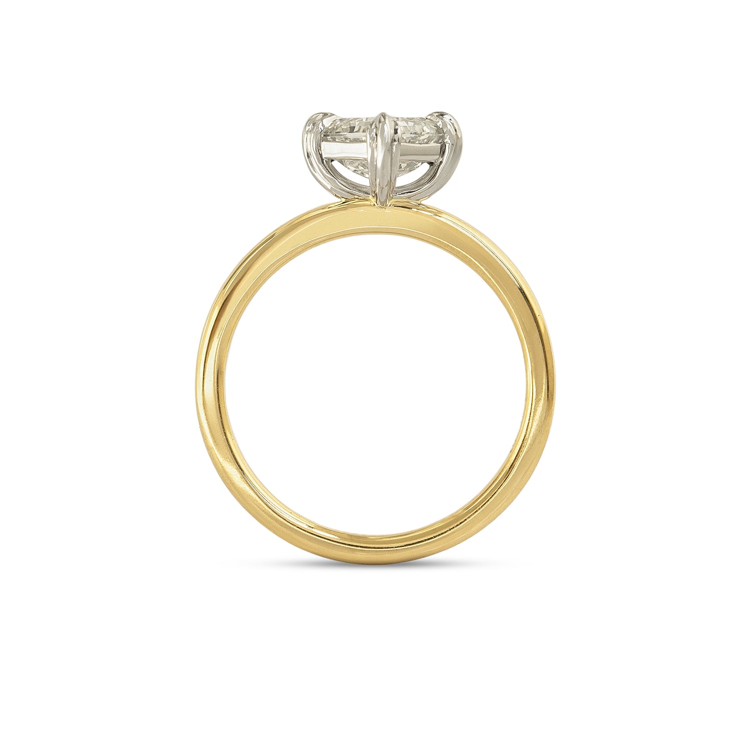 Side profile view of Calyer Ring Asscher Cut Lab Diamond 1.51ct by Goldpoint Jewelry