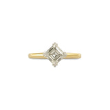 Front view of Calyer Ring Asscher Cut Lab Diamond 1.51ct by Goldpoint Jewelry
