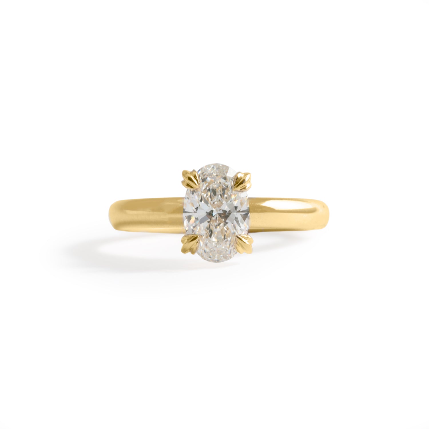 Front view of Calyer Ring Oval Lab Diamond 1.56ct by Goldpoint Jewelry