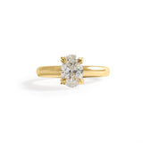 Front view of Calyer Ring Oval Lab Diamond 1.56ct by Goldpoint Jewelry