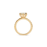 Side profile view of Calyer Ring Oval Lab Diamond 1.5ct by Goldpoint Jewelry