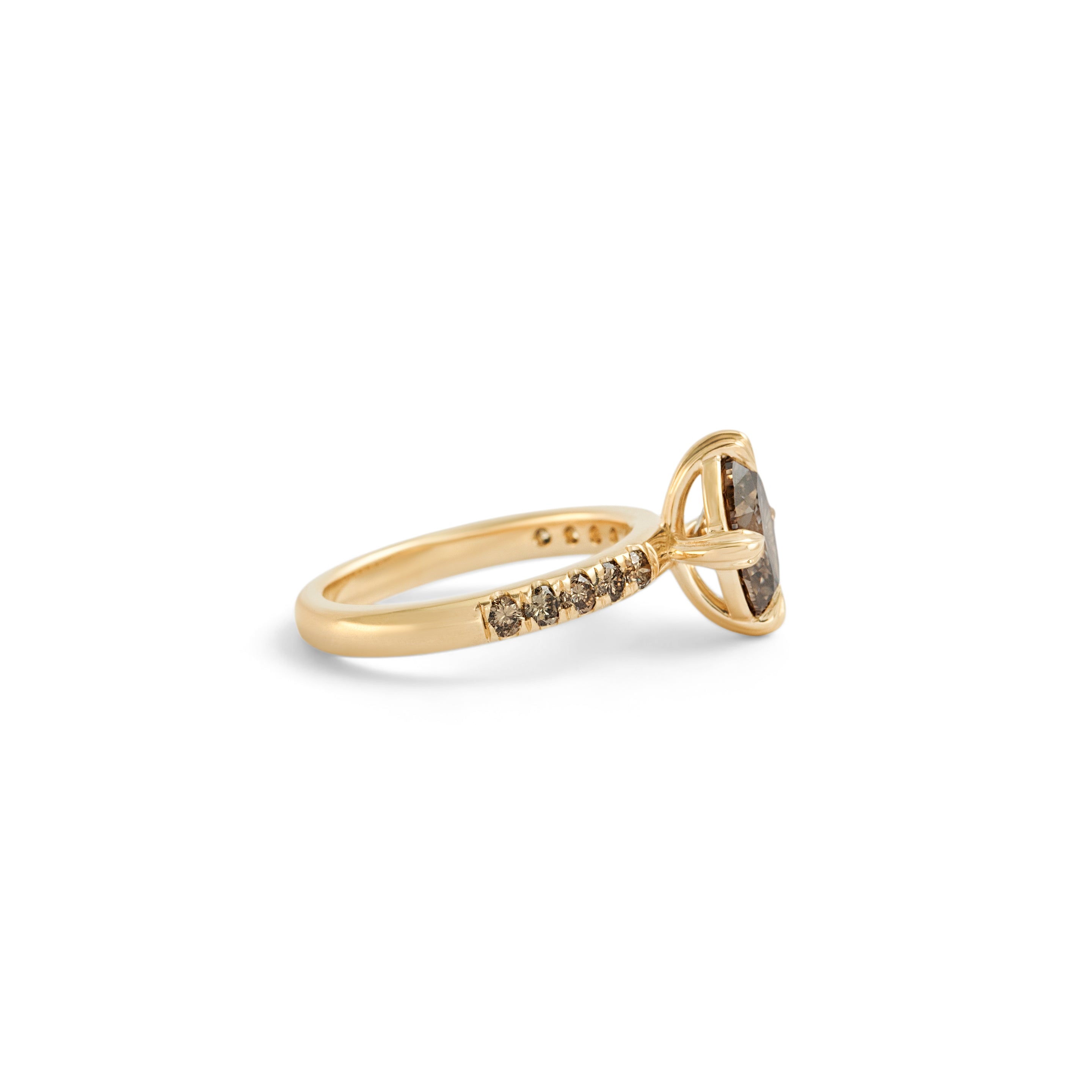 Side view of Calyer Ring Oval Lab Diamond 1.5ct by Goldpoint Jewelry