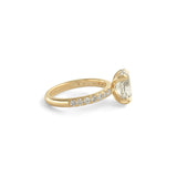 Side view of Calyer Ring Oval Old Mine Cut Lab Diamond 2.32ct by Goldpoint Jewelry
