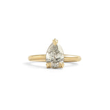 Front view of Calyer Ring Pear Lab Diamond 1.5ct by Goldpoint Jewelry