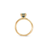 Side profile view of Calyer Ring Round Sapphire 1.93ct by Goldpoint Jewelry