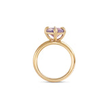 Side profile view of Calyer Ring Round Sapphire 3.03ct by Goldpoint Jewelry