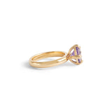 Side view of Calyer Ring Round Sapphire 3.03ct by Goldpoint Jewelry