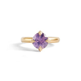 Front view of Calyer Ring Round Sapphire 3.03ct by Goldpoint Jewelry