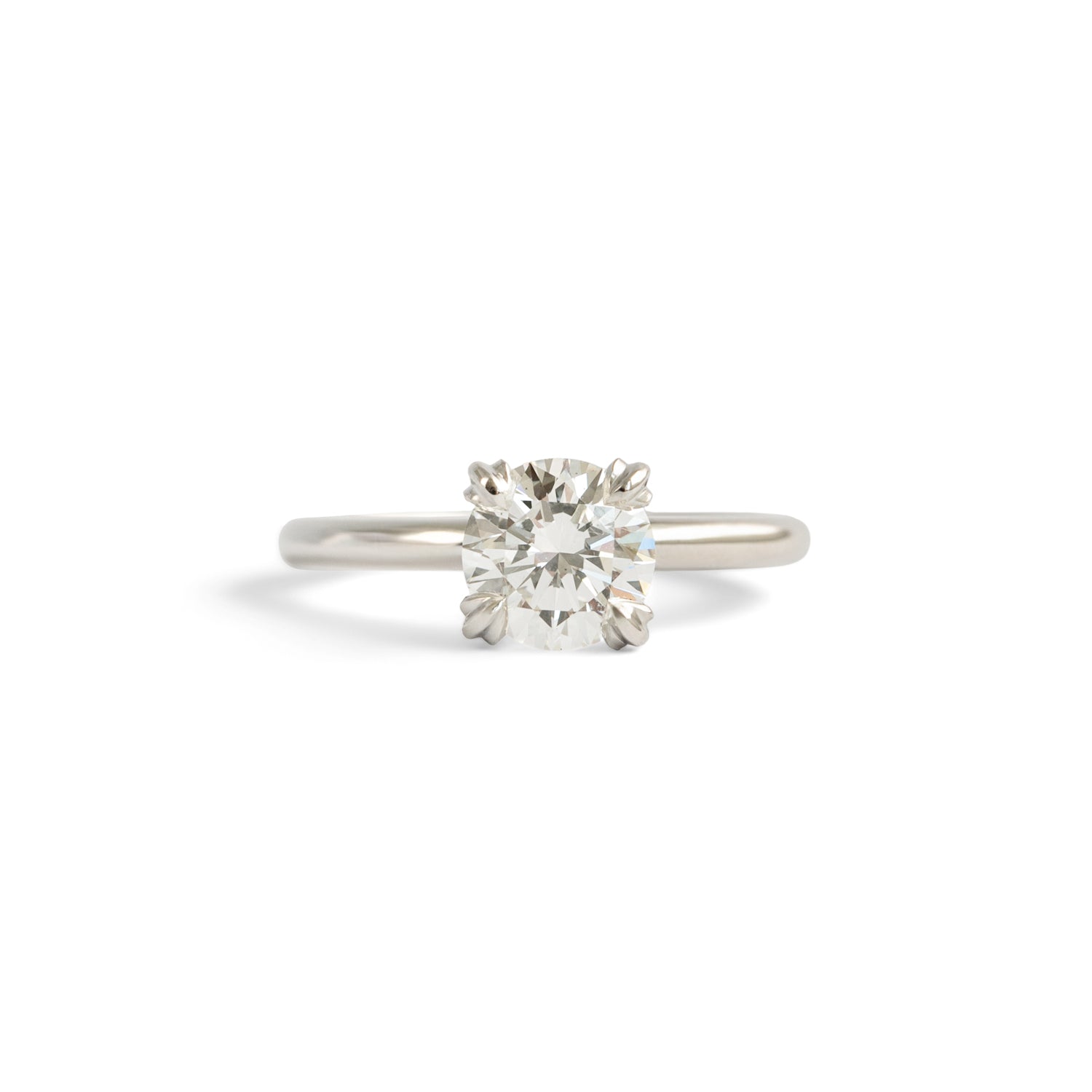 Front view of Calyer Ring Round Lab Diamond 1.53ct by Goldpoint Jewelry