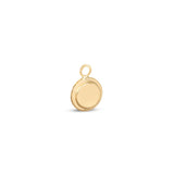 Side view of Step Frame Charm / Circle in 14k yellow gold by Goldpoint Jewelry