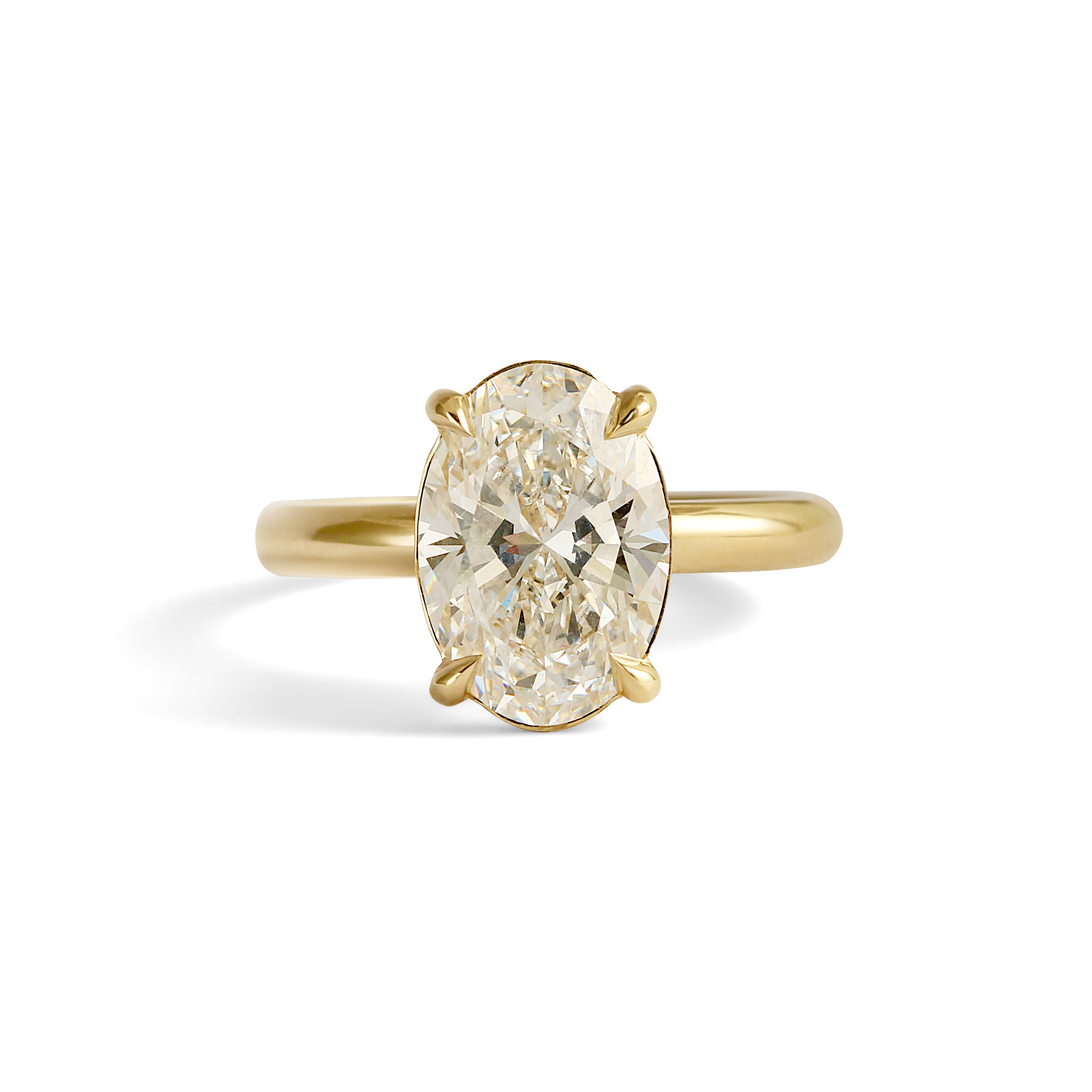 Front view of Noble Ring Oval Lab Diamond 3.01ct by Goldpoint
