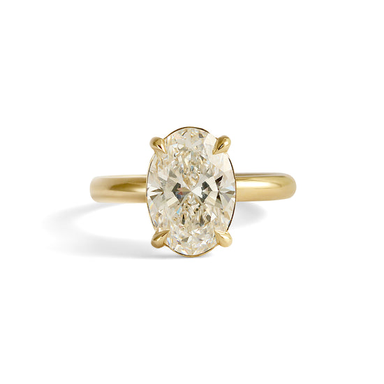 Front view of Noble Ring Oval Lab Diamond 3.01ct by Goldpoint