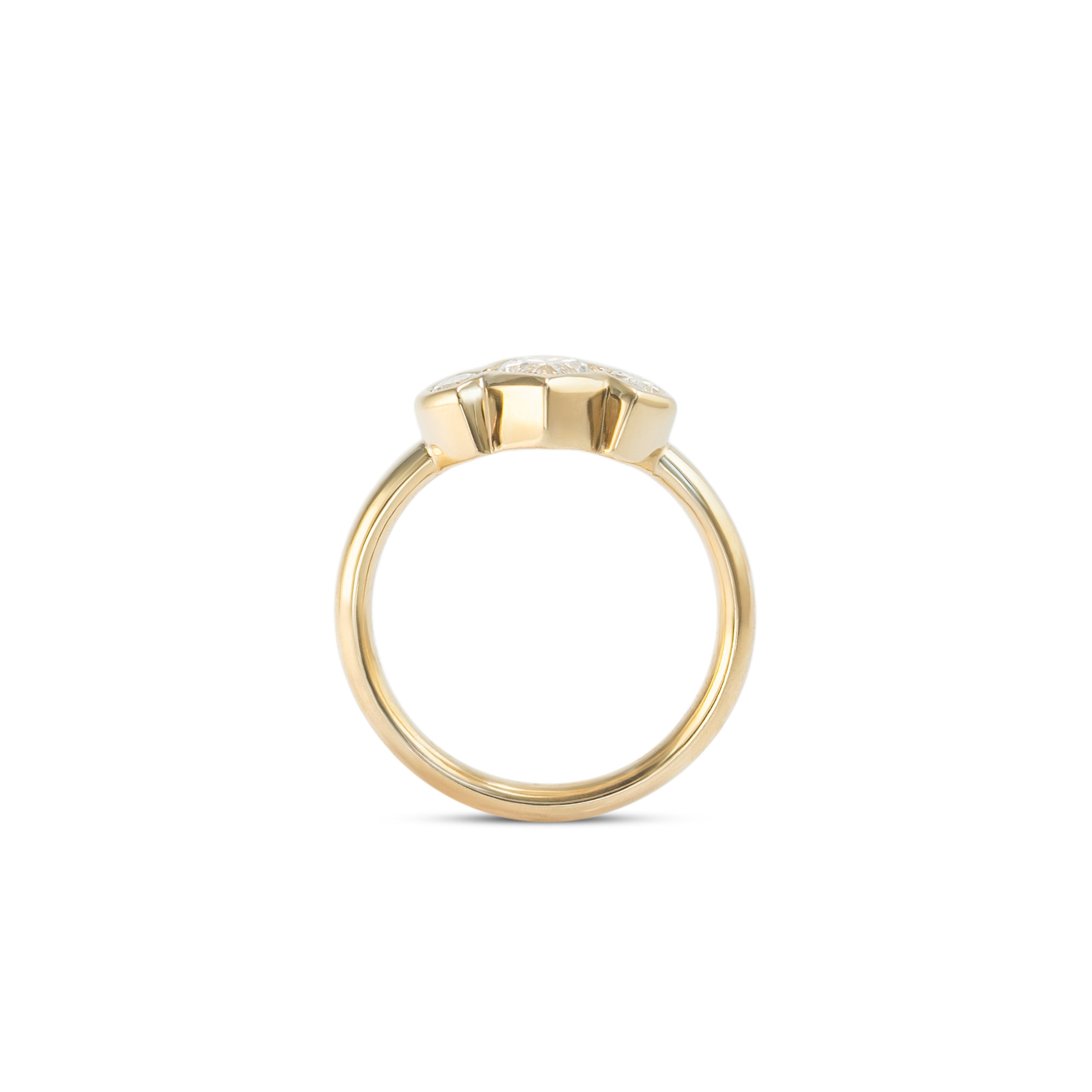 Side profile view of Clay 3 Ring Marquise Lab Grown Diamond 1.02ct by Goldpoint Jewelry