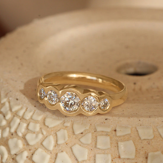 Clay 5 Ring Round Natural Diamond 0.35ct