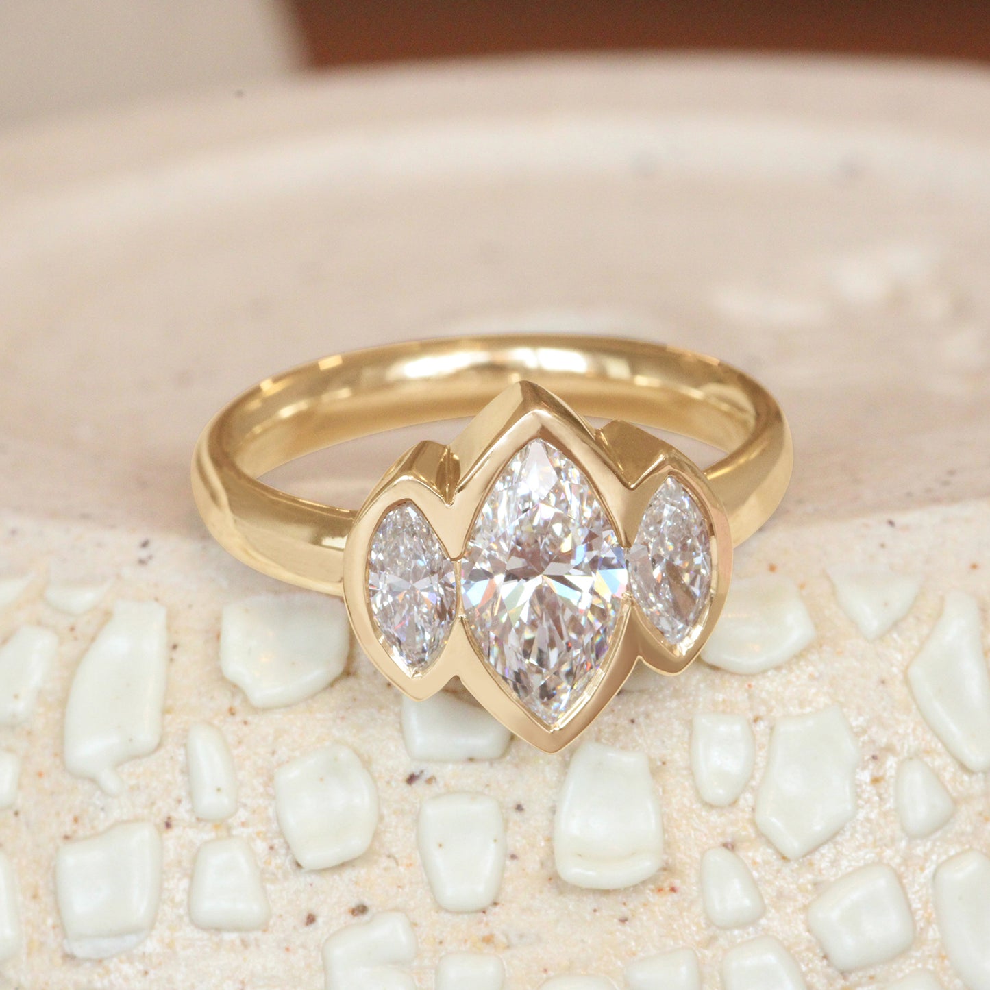 Clay 3 Ring Marquise Lab Grown Diamond 1.02ct
