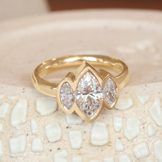 Clay 3 Ring Marquise Lab Grown Diamond 1.02ct