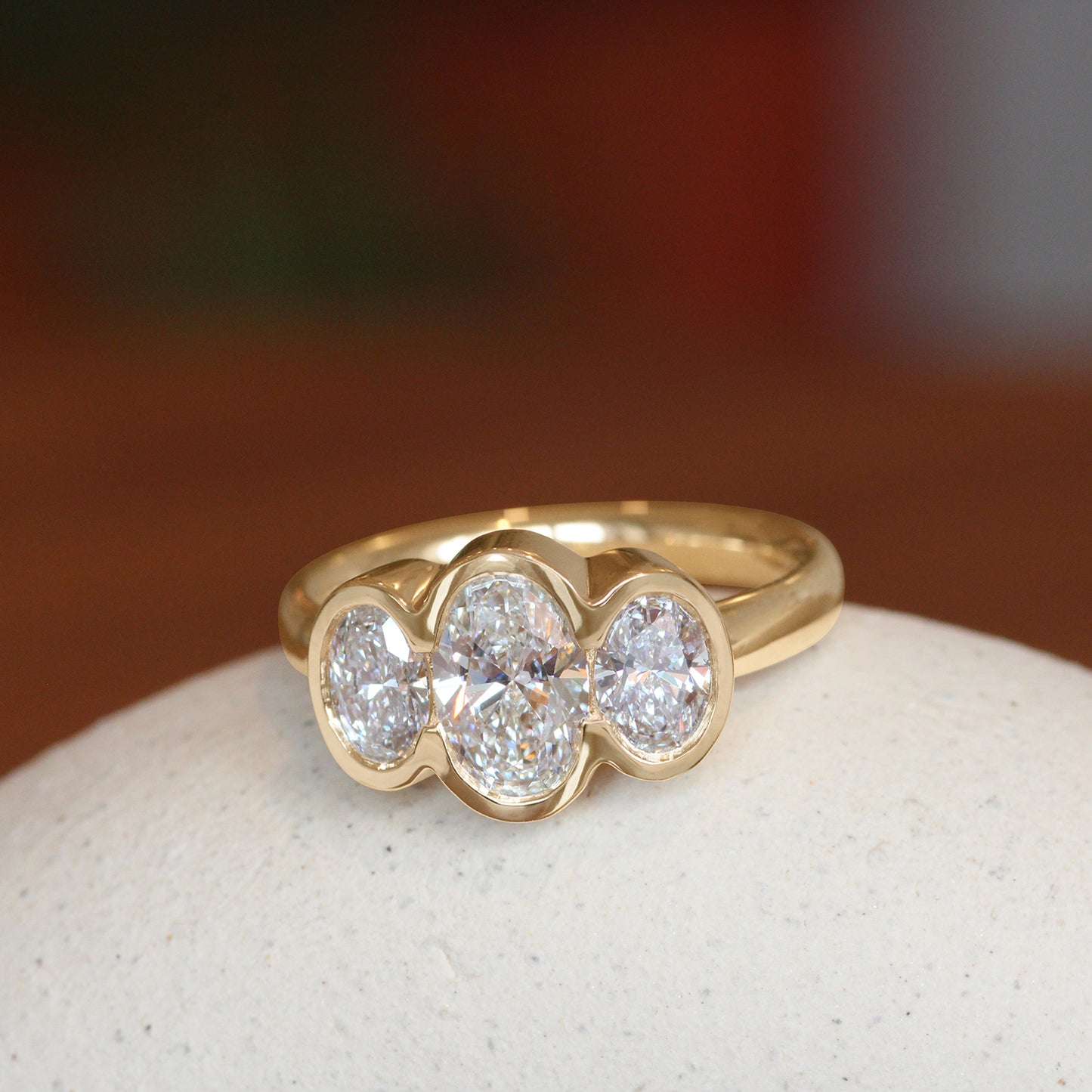 Clay 3 Ring Oval Lab Grown Diamond 1.04ct