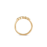 Side profile view of Cloud 5 Band Curve / Round Sapphires / in Yellow Gold by Goldpoint Jewelry