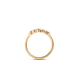 Side profile view of Cloud 5 Band Curve / Round Natural Champagne Diamonds / in 14k Yellow Gold by Goldpoint Jewelry