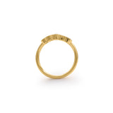 Side profile view of Cloud 5 Band Curve / Round Natural Champagne Diamonds / in 14k Yellow Gold by Goldpoint Jewelry