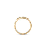 Side profile view of Cloud 5 Band Curve / Round Diamonds / in 14k Yellow Gold by Goldpoint Jewelry