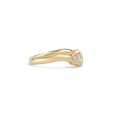 Side view of Cloud 5 Band Curve / Round Diamonds / in 14k Yellow Gold by Goldpoint Jewelry