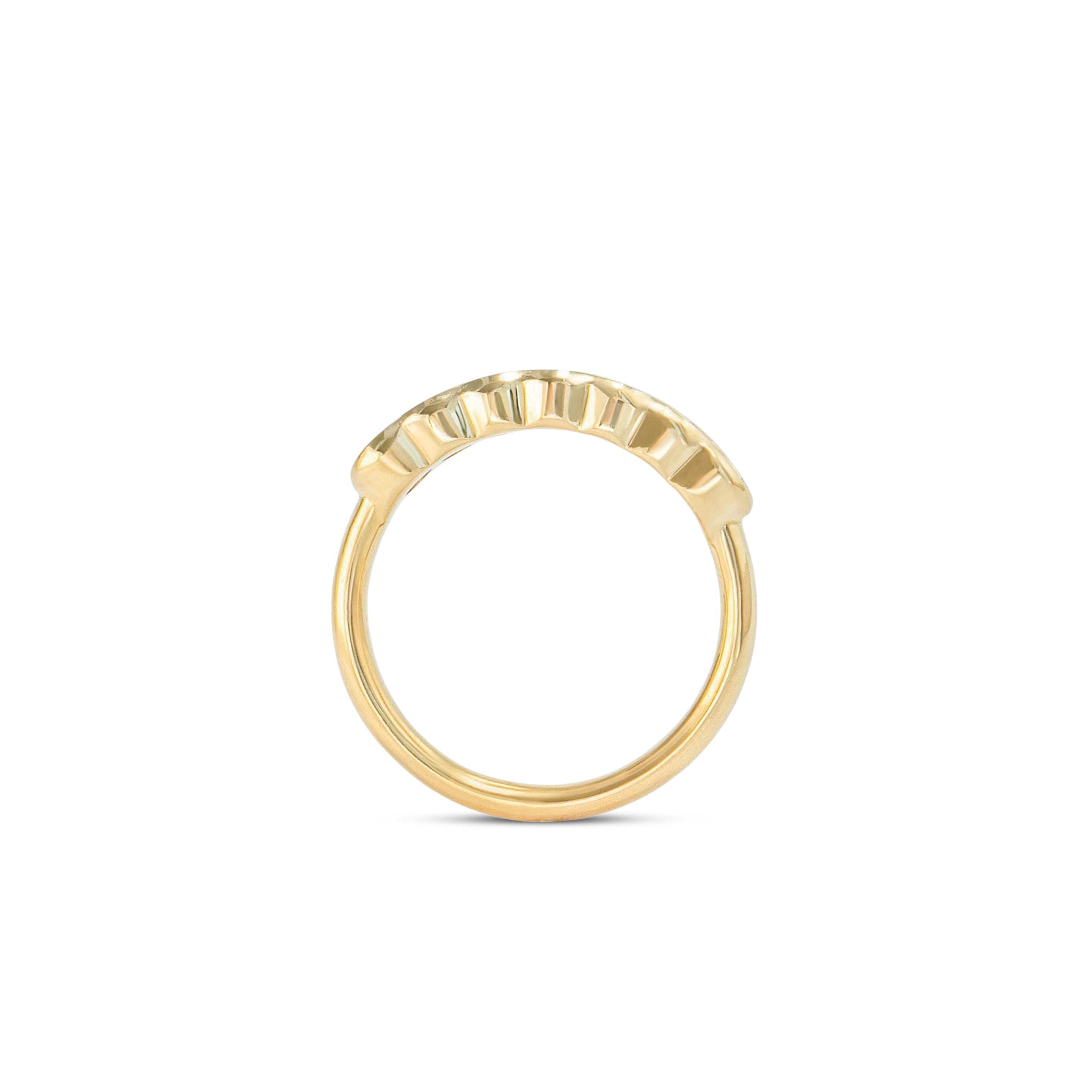 Side profile view of Cloud 7 Band / Round Champagne Diamonds by Goldpoint Jewelry