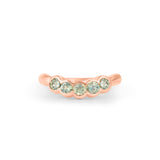 Front view of Cloud 5 Band Curve / Round Sapphires / in 14k Rose Gold by Goldpoint Jewelry