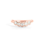 Front view of Cloud 5 Band Curve / Round Lab Diamonds / in 18k Rose Gold by Goldpoint Jewelry