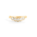 Front view of Cloud 5 Band Curve / Round Lab Diamonds in 18k Yellow Gold by Goldpoint Jewelry