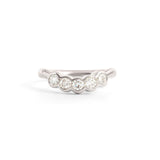 Front view of Cloud 5 Band Curve / Round Lab Diamonds / in Platinum by Goldpoint Jewelry
