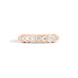 Front view of Cloud 7 Band / Round Lab Diamonds / in 14k Rose Gold by Goldpoint Jewelry