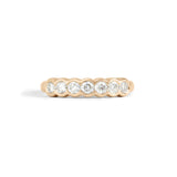 Front view of Cloud 7 Band / Round Lab Diamonds / in 14k Yellow Gold by Goldpoint Jewelry
