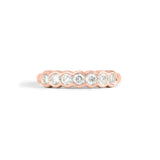 Front view of Cloud 7 Band / Round Natural Diamonds / in 18k Rose Gold by Goldpoint Jewelry
