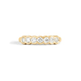 Front view of Cloud 7 Band Round White Diamonds in 18k yellow gold by Goldpoint Jewelry