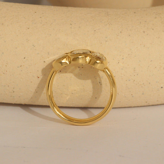 Lifestyle side view of Clay 3 Ring Oval Natural Diamond 1.08ct by Goldpoint