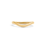 Front view of Dome Band 2mm Deep Curve / in 18k Yellow Gold by Goldpoint Jewelry