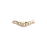 Front view of Dotty Band Deep Curve / in 14k White Gold by Goldpoint Jewelry