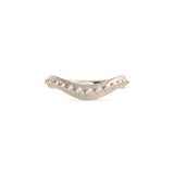 Front view of Dotty Band Deep Curve / in 18k White Gold by Goldpoint Jewelry
