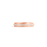 Front view of Cornice Band / Pave Round Diamonds / in 14k Rose Gold by Goldpoint Jewelry