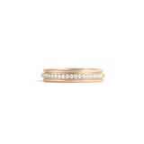 Front view of Cornice Band / Pave Round Lab Diamonds / in 14k Yellow Gold by Goldpoint Jewelry