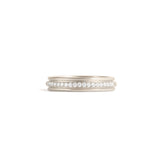 Front view of Cornice Band / Pave Round Diamonds in 18k white gold