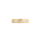 Front view of Cornice Band / Pave Round Diamonds / in 18k Yellow Gold by Goldpoint Jewelry