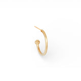 Angled side view of Cornice End Hoop / Medium by Goldpoint Jewelry